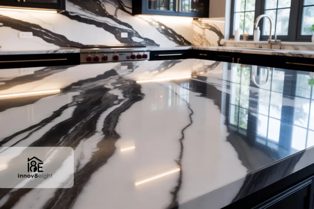 black-and-white-marble-kitchen-countertops