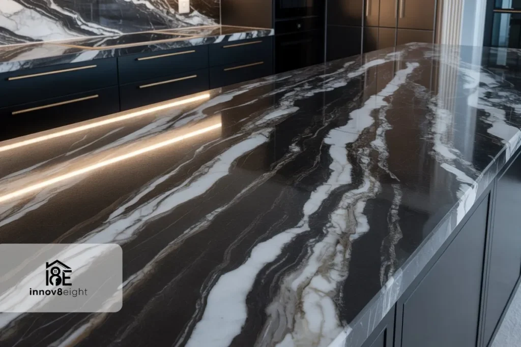 black-and-white-marble-kitchen-countertops