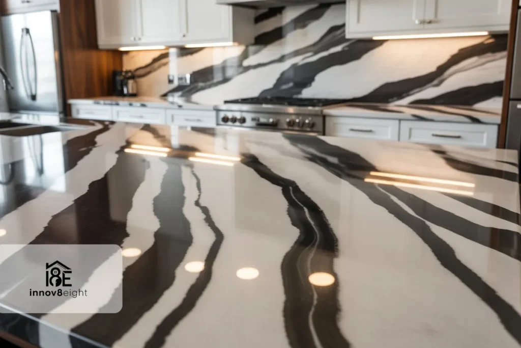 black-and-white-marble-kitchen-countertops