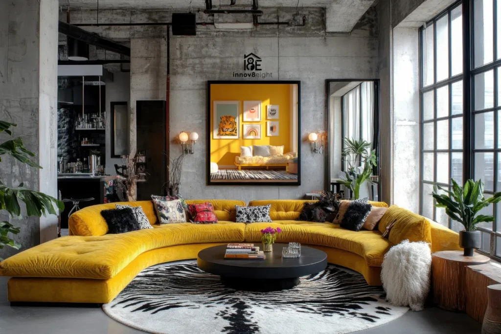 curved-yellow-interior-design-ideas
